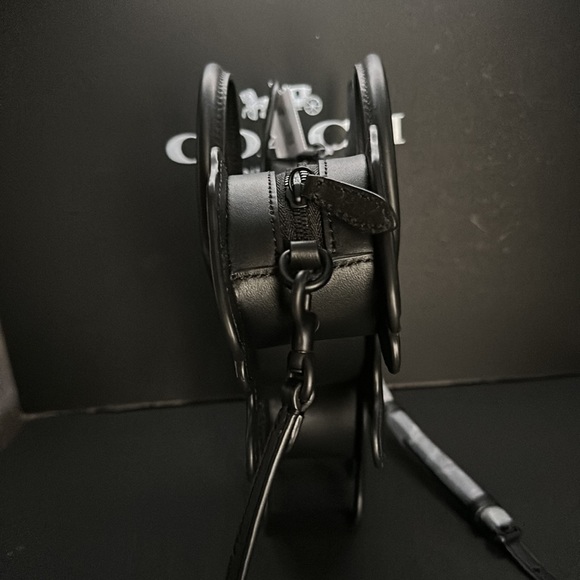 NWT Coach Rexy Runway Bag Leather Signature Canvas Dinosaur Purse Black Handle - Picture 8 of 9